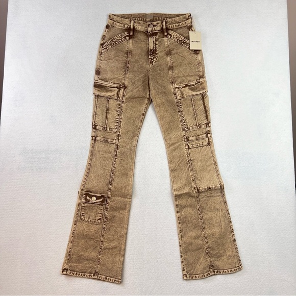 MOTHER Jeans The Swiss Army Desperado Heel Jeans in Tan Sz 28 NWT - Picture 2 of 16